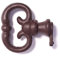 cyclingcolors fausse clé de serrure meuble ancien décoration rustique vintage clef zamak (rouille)