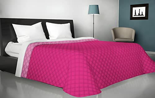Viterbo Biancheria - Copriletto Singolo Estivo e Primaverile Leggero, Trapuntino Singolo Double Face Realizzato in Italia, Trapunta Singola Leggera 170x250cm (Singolo (880), Fucsia/Rosa)