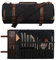 Manjushri Elegant Lightweight Oilcloth and Genuine Leather Chef's Knife Case with 12 Slots and 4 Zipped Pockets, Brown, 17'Width x 27'Length, Chef's Knife