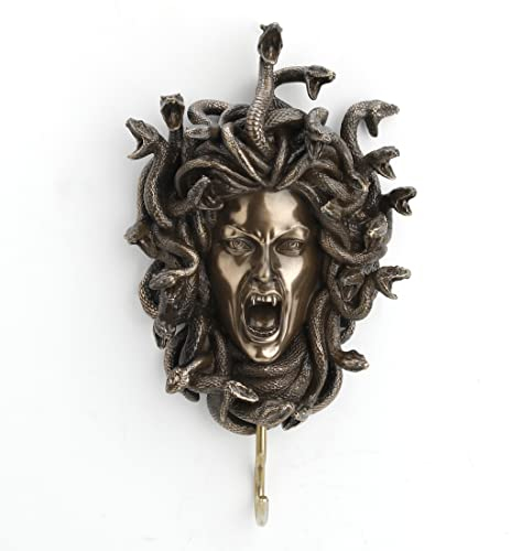 Veronese Design Medusa-Wandhaken, Kunstharz, 22,9 cm, kaltgegossenes Bronze-Finish