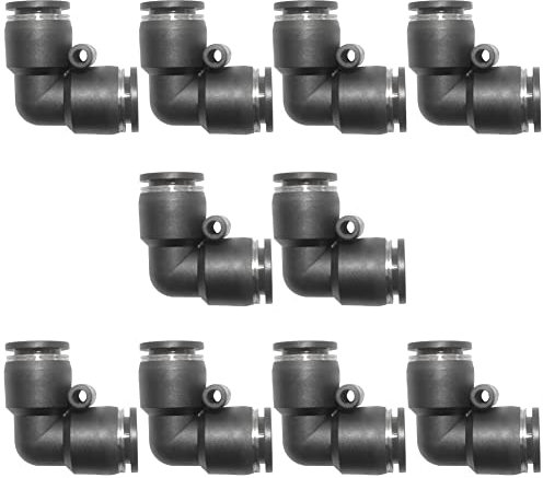Qolekog Lot de 10 raccords pneumatiques coudés 3/8 OD pour connecter les raccords à emboîter PV-3/8
