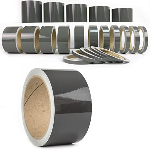 1A Style Sticker Zierstreifen Glanz Folie Folienstreifen Autodekor Pinstripes Dekorstreifen Modellbau KFZ Wohnwagen Boot Bike DIY Basteln Möbel (50 mm, Grau)