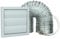 VENTS Grey 4 inch Wall Duct Fan Kit for Bathroom Shower Cooker Hood Ventilation – 100 mm Extractor Fan Gravity Flap Grille Cover x 2 Jubilee Clips & 3m Flexible Ducting