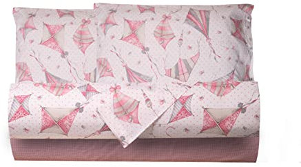 Smart Deco Home Completo letto lenzuola federe letto stampa fantasia 100% Cotone Made in Italy MATRIMONIALE AQUILONI ROSA