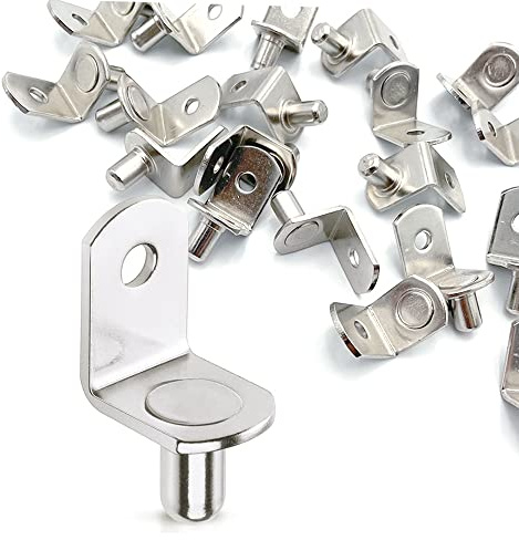 LICQIC 20 Pcs Shelf Pins, Metal Shelf Support Pegs, Shelf Brackets for Cupboard Cabinet Furniture Kitchen Wardrobe Shelves, Style 3, Fits 6mm Hole