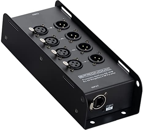 Pronomic NetCore SB-3FM Multicore Stage Box F/M Parallel - Stagebox 4 Canales: 4x XLR (hembra), 4x XLR (macho) y 2x RJ45 - para transmisión de señales analógicas o digitales