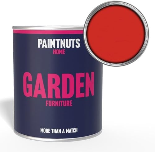 PaintNuts Garden Furniture Paint - RAL-3028 - PURE RED Satin 2.5 Litre Tin
