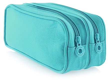 Office Box Trousse Double – Deux Grands Compartiments intérieurs avec Fermeture éclair, Lavable et très résistant pour Le matériel Scolaire ou comme Trousse de Toilette by Office Box