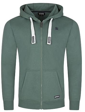 riverso Sweatjacke Herren mit Kapuze Reißverschluss Regular Fit RIVNoah Kapuzenjacke Hoodie Kapuzenpullover Grün L, Größe:L, Farbe:Forest Green