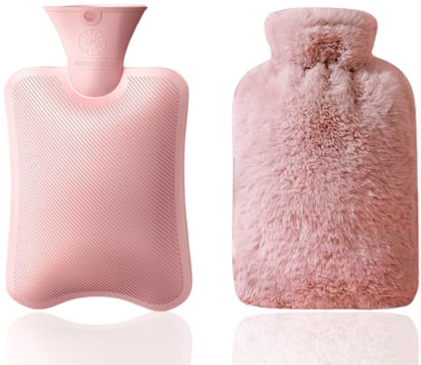 XOUDKE Wärmflasche, 2L Bettflasche mit Bezug, Weiche Flaum Wärmeflasche, Bequem, Sicherheit, Wärmehaltung Gute Leistung, Frei Von Schadstoffen, Wärmflaschen für Kinder, Babys, Erwachsene