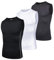 AMZSPORT Herren Kompressions-Tanktop Ärmellos Funktionsshirts Baselayer Unterhemd Schwarz Weiß Grau(3er Pack) S