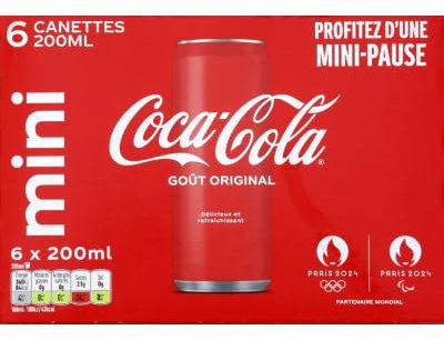 Coca-Cola Canettes Slim Mini, 6 x 20cl