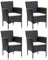 SECOLI Gartenstühle 4er Set Polyrattan Outdoor Sessel wetterfest Gartensessel Outdoor Gartenstühle Rattan polyrattan stühle Garten Essstühle Stuhl mit Armlehne Balkonstuhl-Schwarz-