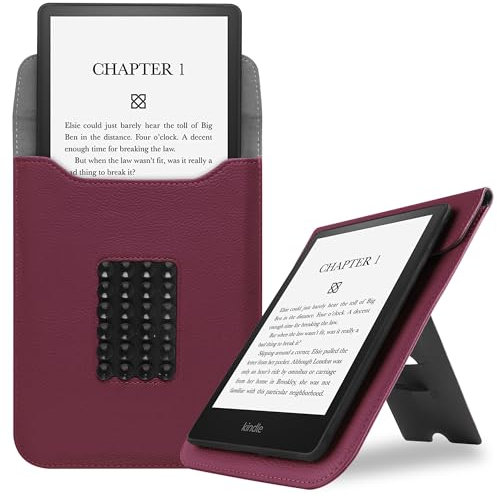 HGWALP Housse de Protection pour 6.8 7 Kindle Paperwhite(11th/12th Génération,2024/2021 Release), étui de Protection avec Ventouse en Silicone et Support Multi - Angle pour 7 Kindle Colorsoft-PL