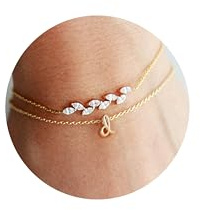 TINGN Trauzeugin Geschenk, Brautjungfer Armband Gold, Bridesmaid Gift, Armreif, Armbänder, Bracelet Women, Schmuck Damen, Brautjungfern Geschenk, Armband Buchstaben D