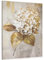 Hollyone Cuadros de lienzo de flores grandes 75 x 100 cm pintura al óleo flores arte de pared pintura sala de estar modernos murales dormitorio pintado a mano pintura oro hortensia lienzo para hotel