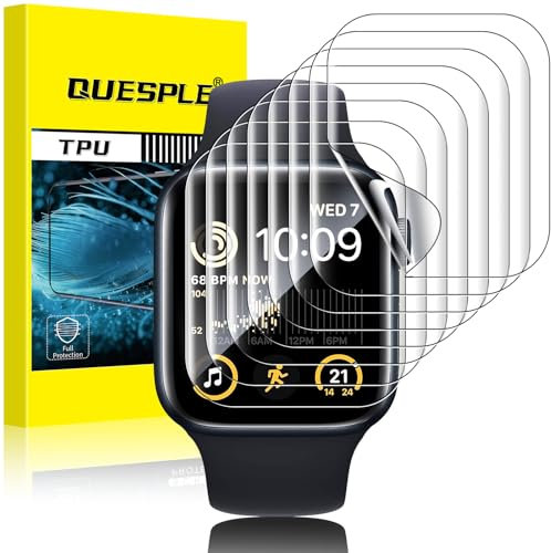 QUESPLE [8 Stück] TPU Schutzfolie für Apple Watch 40mm Series SE2/SE/6/5/4 Folie, HD Klar Blasenfreie Weich Apple Watch Display Schutz, Nicht Glas Maximale Abdeckung Selbstheilung