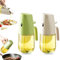 Newvenper 2-in-1-öl sprühflasche und Ölsprüher, Premium-Olivenöl-Spenderflasche, tropffreiem Auslauf, Oil Mister, Ölsprühflasche zum Kochen, für Salat, grün+Weiß, 300 ml x2
