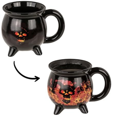 Tasse Becher »Feuerteufel« Steingut Thermoeffekt im Geschenkkarton