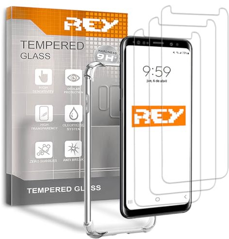 [Lot de 3] Verre Trempé et Coque Anti-Shock pour Samsung Galaxy S9, Verre trempé et Silicone TPU Haute résistance