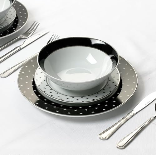 Waterside - 12pc Black Star Dinner Set