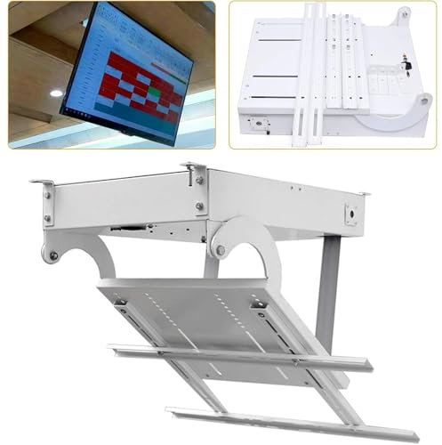 Hlixzoy Cintre Électrique pour Plafond Rabattable, Élévateur pour Téléviseur, Écran De 32 À 85 Pouces, Télécommande Grand Toit Inclinable Électrique, Capacité De Charge De 150 LB