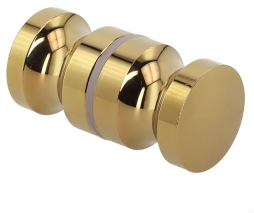VersaGenius Shower Door Knob Zinc Alloy Chrome Plated Shower Door Handle Knob for Shower Glass Door(Gold)