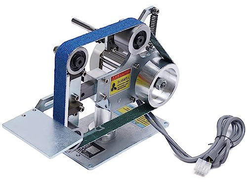 Powerful 1 x 30 Belt Sander Bench Grinder - 550W Brushless Motor, Forward & Reverse Rotation, Vertical/Horizontal Stepless Speed for Precision Polishing