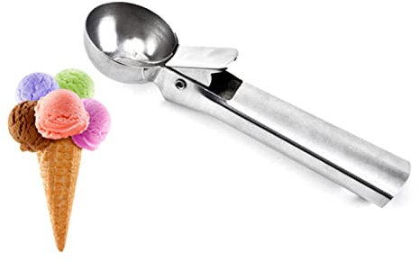 UQACHG Ice Cream Scooper, Stainless Steel Ice Cream Scoop Fruit Moulds Ball Scoop Maker Fruit Potato Mash Home Ice Cream Accessories Kitchen Bar Gadget Tool