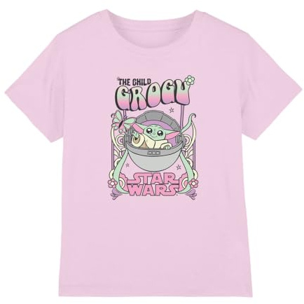 Star Wars Girl's Hippie Grogu Girls T Shirt T-Shirt
