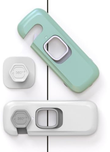 XOXVURI 2 Pezzi Blocca Cassetti Per Bambini Lucchetto Per Frigorifero Bambini Chiudi Cassetti Bambini Con Adesivo Bambini Chiusure Sicurezza Per Armadietto Sicurezza Cassetti Bambini Per Frigoriferi