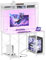 JUMMICO Gaming Tisch Schreibtisch 120 x 60 x 162 cm mit USB-Anschluss und Steckdose, Schreibtisch Computertisch mit Regal und Monitorständer LED-Beleuchtung, PC Tisch fürs Homeoffice (Weiß)