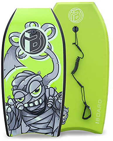 iBoard Bodyboard mit Handgelenkleine, leichtes Bodyboard für Erwachsene, mit EPS-Kern, 94 cm, Farbe wählbar, Grün