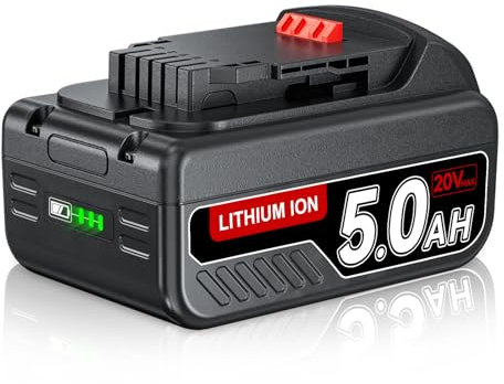 DCB200 Batterie de rechange 5000 mAh pour batterie Dewalt 18 V compatible avec Dewalt 18 V Li-ion DCB200 DCB201 DCB184 DCB182 DCB181 DCB180 avec affichage LED
