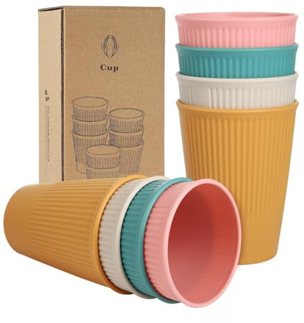 Goevcclei Vasos Plastico Duro, Vasos niños, vasos para niños, Vasos Plastico Duro Reutilizable, para Fiesta/Parrilla/Cumpleaños/Viajes Familiares (6 pcs)