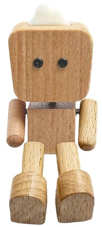 Ventilateurs pour voiture - Robot en bois - Clip de climatisation avec fonction parfumée - Décoration de parfum - Éliminateur d'odeurs pour voiture et maison