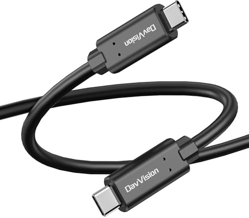 DavVision Câble fibre optique USB C de transmission bidirectionnelle, 10 Gbit/s et PD 60 W, câble d'attache USB 3.2 Gen2 pour Canon/Sony/Nikon, ultra fin et doux pour appareil photo 4K, webcam, VR/AR