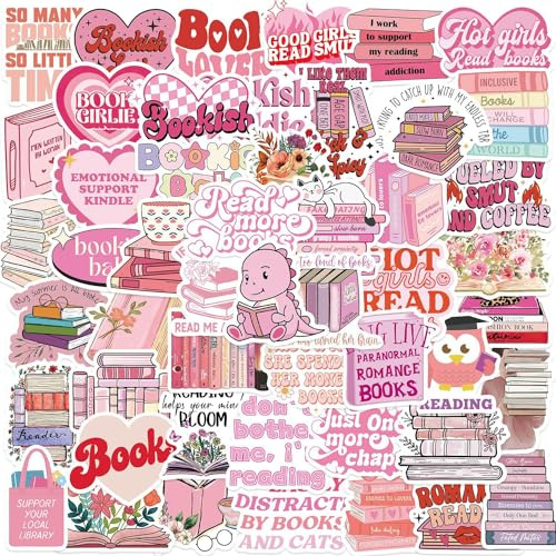 HNTR® Pink Kindle Stickers | 50 Bookish Stickers for Book Journal Sticker & Preppy Fun