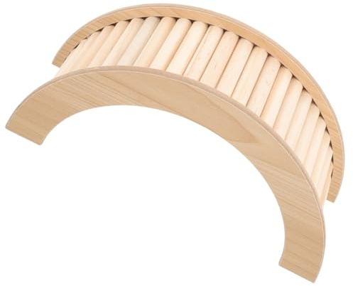 VALICLUD Kletterbrücke aus Holz für Hamster und Meerschweinchen Robuste Holzleiter mit Glatter Oberfläche Kompakte Größe Sicheres Kleintierspielzeug