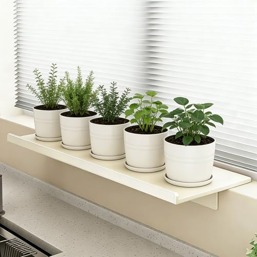 Étagère pour Plantes de Rebord de Fenêtre Étagère de Rangement pour Rebord de Fenêtre en Métal, Extension de Rebord de Fenêtre avec Base Magnétique(60x15cm(23.6x5.9in))