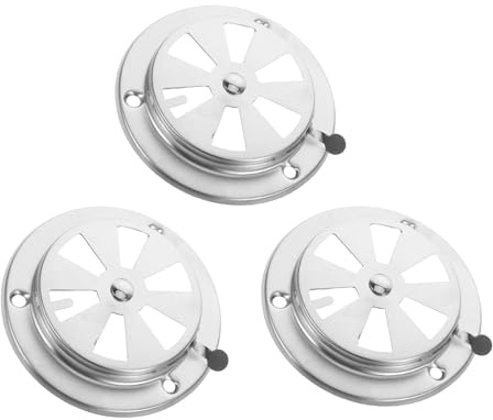 Set of 3 Tapa De Escape De Horno Redonda Tapa De, Ventilación Redonda Acero Inoxidable Para Horno, 95 mm Rejilla de Ventilación Roseta para barbacoa, parrilla, ahumador, extractor de aire, Yate