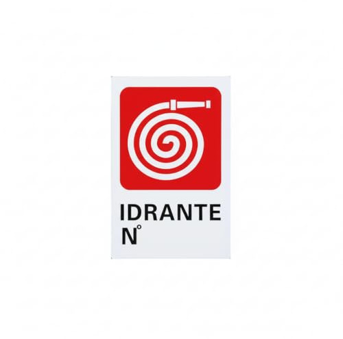 Cartello Segnaletico Idrante, Segnaletica Antincendio con Simbolo Spirale Rossa, Indicatore Posizione Idrante