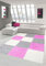 Shaggy Hochflor Langflor Teppich Wohnzimmer Gemustert in Karo Design Pink Grau Creme - Größe 140x200 cm