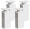 Sossai Pieds de Meuble Design MFV1 – Lot de 4 éléments réglables en Hauteur, Couleur Blanc, H 80 mm, Profil à Quatre côtés, pour Armoire, Commode