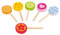 goki 51554 Lollies - Set aus 6 bunten Lollies aus Holz, Zubehör für Spielküche und Kaufmannsladen