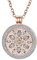 Morella Damen Halskette Rosegold 70 cm Edelstahl und Zirkonia Anhänger mit Coin Blüte Zirkonia Silber 33 mm im Schmuckbeutel