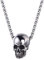 U7 Herren Kette Klassischer Totenkopf Skull Anhänger Halskette Edelstahl Biker Gotik Schädel mit Weizenkette Punk Rock Halsband Schmuck für Jungen(silber)