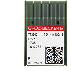 Groz-Beckert 10er Packung Nähnadeln (Ganzes Sortiment) (Auswahl) (DBx1 | Rundkolben und Rundspitze | Nm. 100/16)