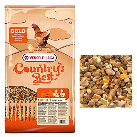 FINCA CASAREJO Pienso para Gallinas - Gold 4 Mini Mix - Combinado de Cereal y Pienso en Pellet para Gallinas - Mejora la Puesta y la Calidad del Huevo - Saco 5 kg Versele Laga