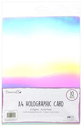 Dovecraft DCBS170 Essentials A4 Holographic Card, Multi Colour, 1